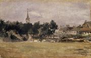 Edouard Manet Landscape with a Village Church oil painting on canvas